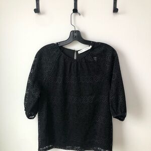 IN WEAR Elegant Black Lace Top